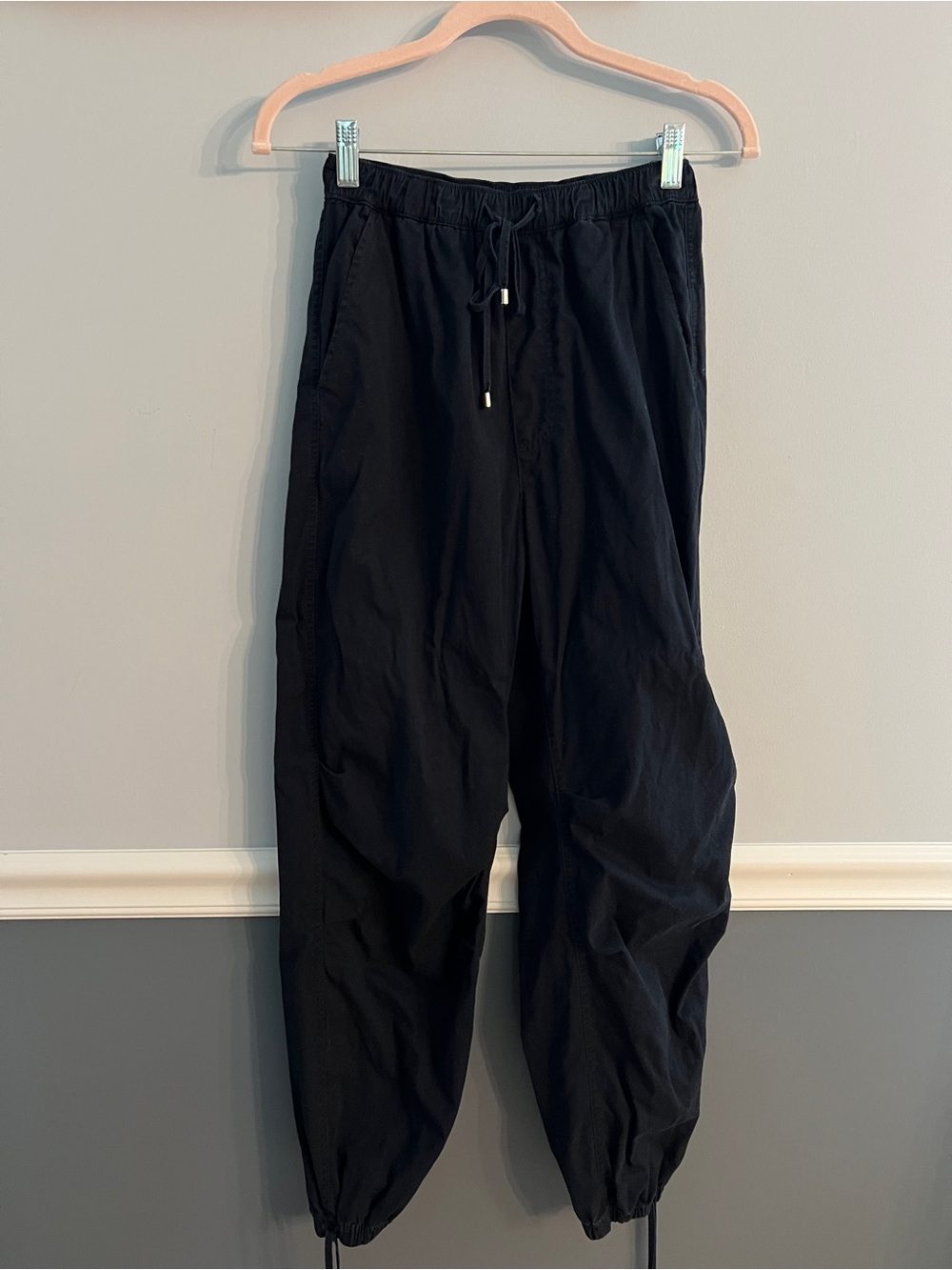 Abercrombie & Fitch Black Tie Waist Jogger Pants XS